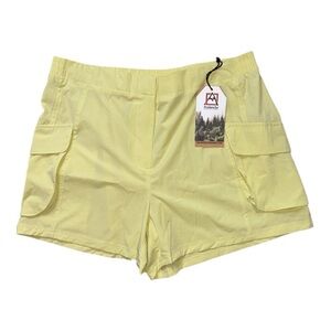 Avalanche Yellow Cargo Shorts Lightweight Design, W:17.5”, L:17”